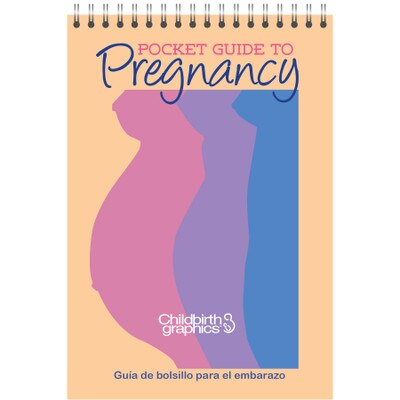 pocket-sized guide to pregnancy cover image, details changes in woman's body during pregnancy,Bilingual, Childbirth Graphics, 38501