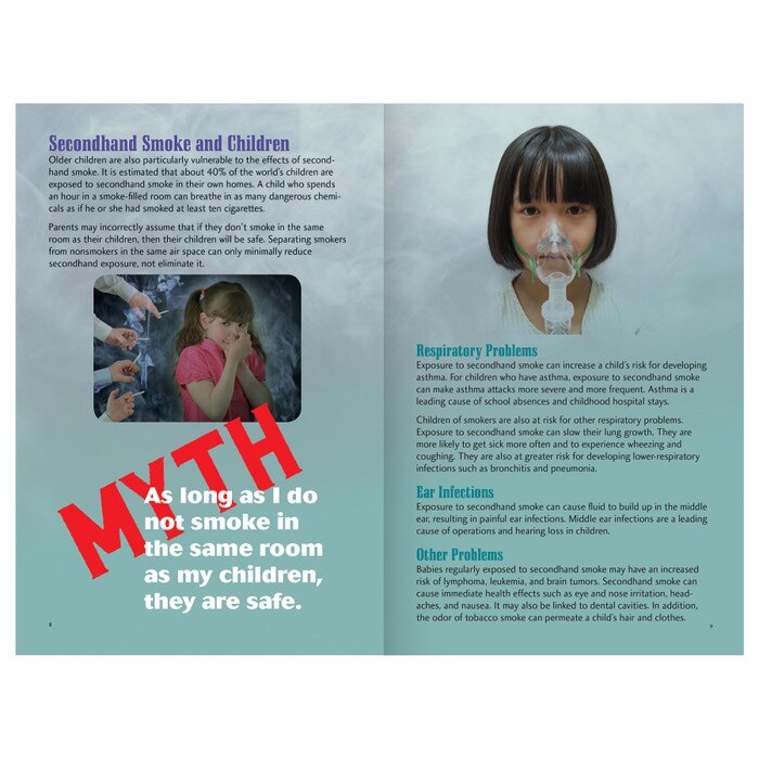 Secondhand Smoke Booklet, tobacco education handout for health education and smoking cessation, Health Edco, 40478