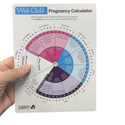 With Child Pregnancy Calculator, interactive educational handout to calculate pregnancy due date, Childbirth Graphics, 43341