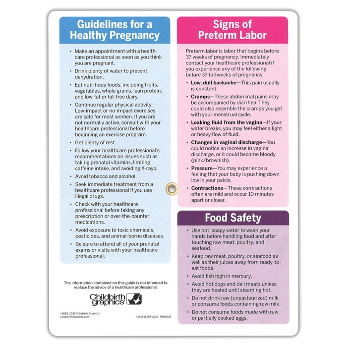 With Child Pregnancy Calculator, interactive educational handout to calculate pregnancy due date, Childbirth Graphics, 43341