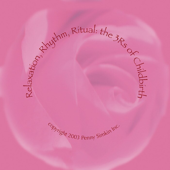 Relaxation Rhythm Ritual 3 Rs of Childbirth Penny Simkin DVD cover, closeup of pink rose, Childbirth Graphics, 48136