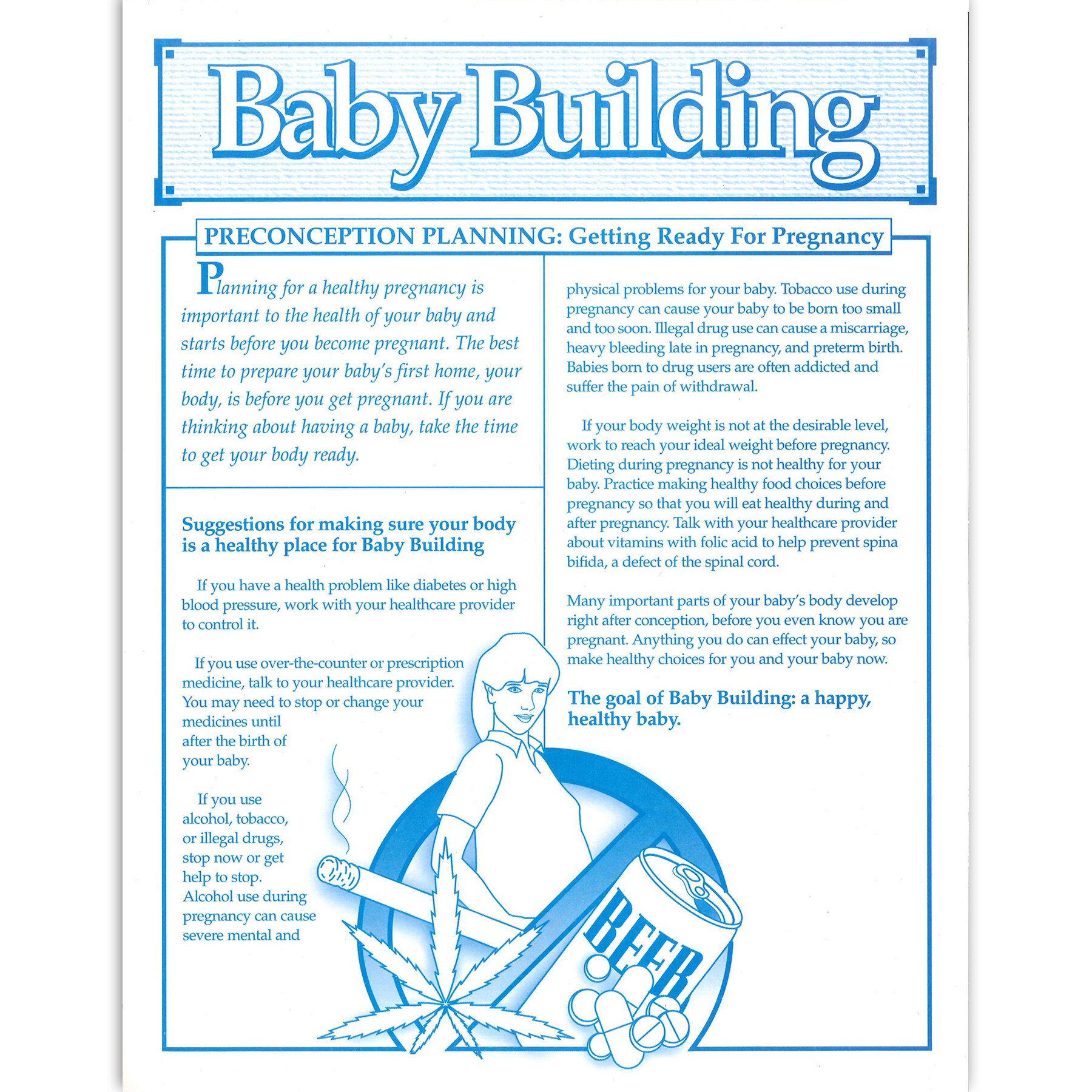 Preconception Planning Tear Pad Childbirth Graphics