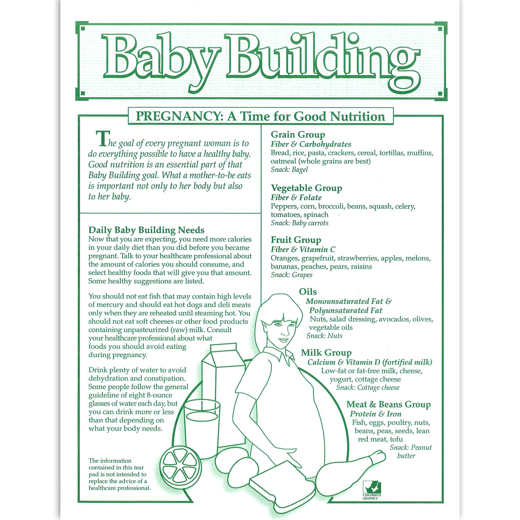 Pregnancy Good Nutrition Tear Pad Childbirth Graphics