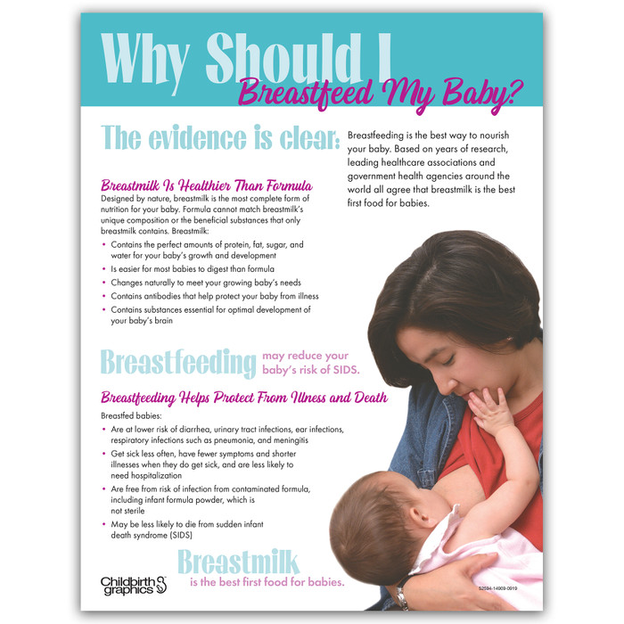 Why Should I Breastfeed My Baby tear pad for childbirth and lactation education from Childbirth Graphics, front side, 52594