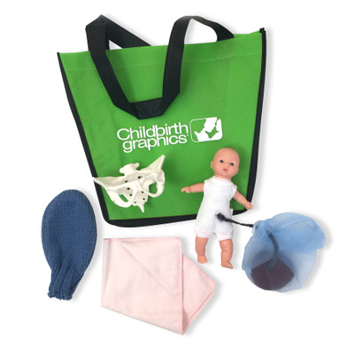 Mini-Model Set: Pocket Uterus, Baby, and Pelvis for childbirth education by Childbirth Graphics, birth teaching tools, 53953