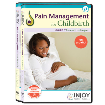 InJoy's Pain Management for Childbirth 2-Volume DVD Set, Spanish, available from Childbirth Graphics, teaching tools, 71459