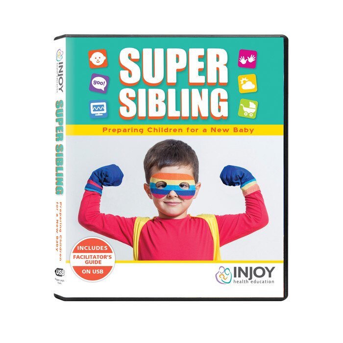 InJoy's Super Sibling USB video program available from Childbirth Graphics, sibling preparation teaching materials, 71514