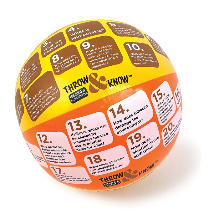 Tobacco and E-Cigarettes Throw & Know Ball