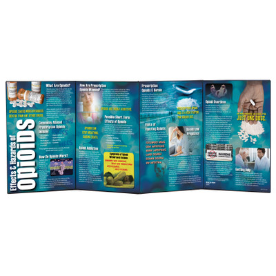 Effects and Hazards of Opioids folding display for health education, drug education materials, Health Edco, 78884