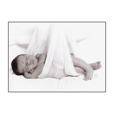 Bundle Print, newborn sleeping in gauze blanket as though stork delivered, Childbirth Graphics, 89223