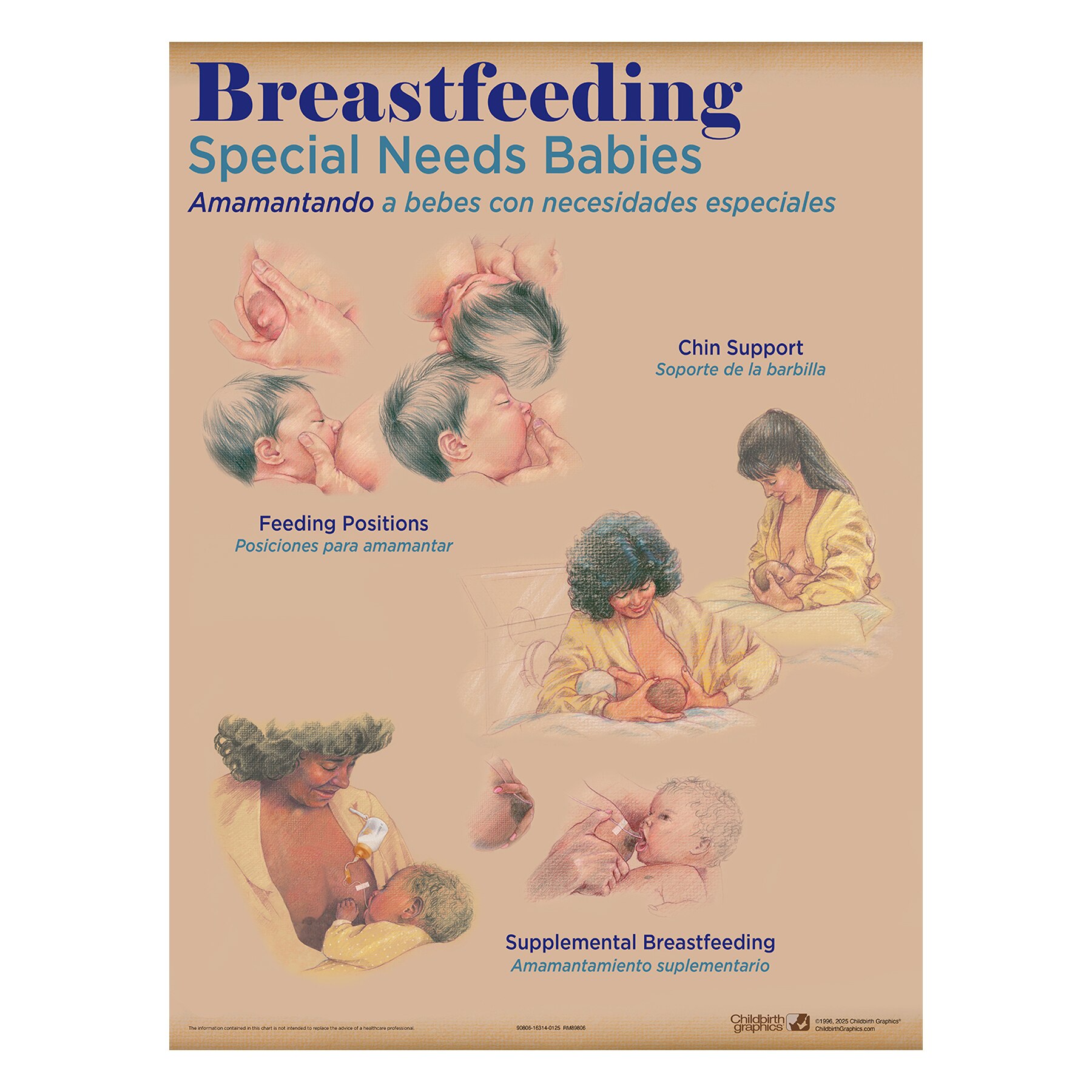 Breastfeeding Education Charts, Set Of 8 Childbirth Graphics