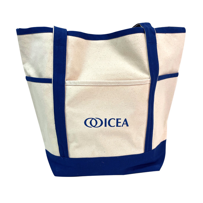 ICEA Childbirth Educator Tote Bag from Childbirth Graphics, canvas tote bag with ICEA logo and zippered closure, 92254