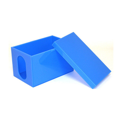 Blue Box With Lid for Fetal Monitor, blue plexiglas opaque rectangular box with lid,Health Edco, 93412