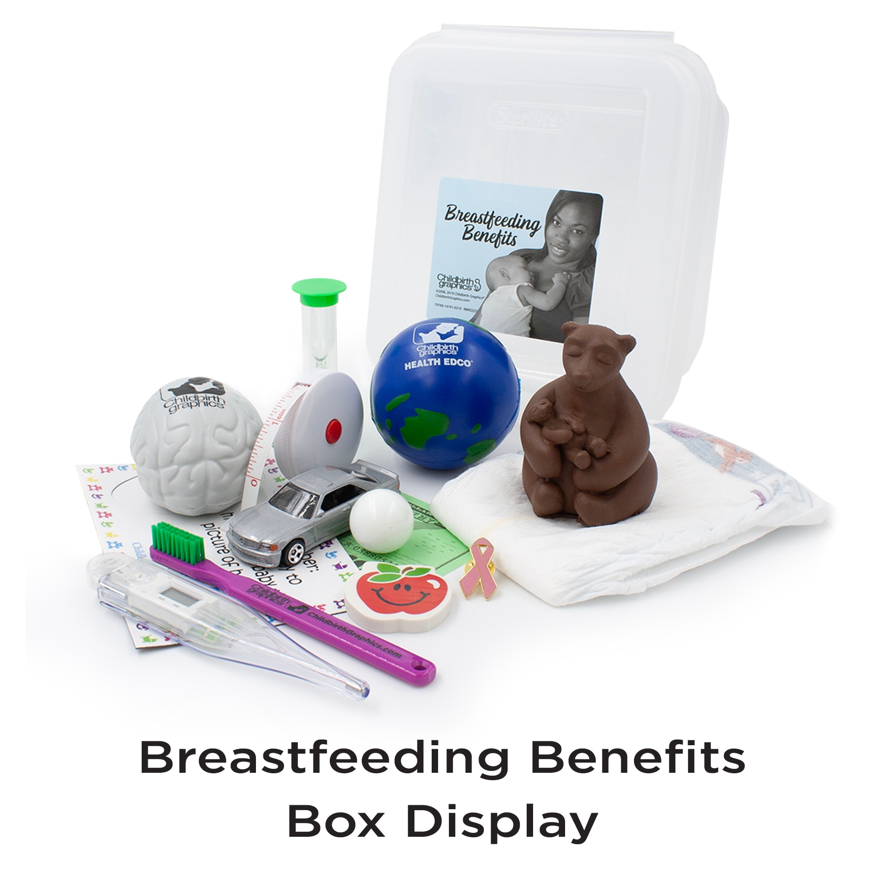 Breastfeeding Benefits Box Display, breastfeeding education activity with teaching tools, Childbirth Graphics, 79769