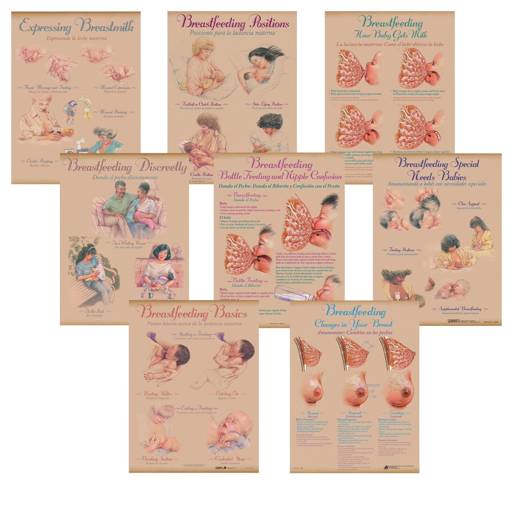 Breastfeeding chart set from Childbirth Graphics