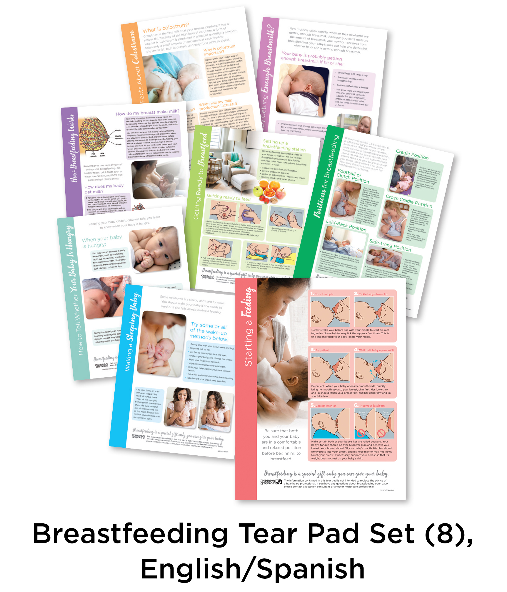 Breastfeeding Tear Pad Set (8), breastfeeding teaching handouts, Childbirth Graphics, 52050