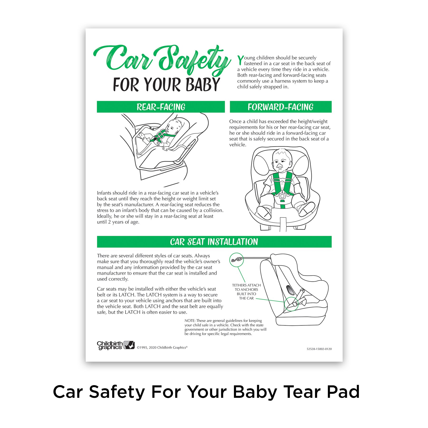 Car Safety for Your Baby Tear Pad from Childbirth Graphics, 52528
