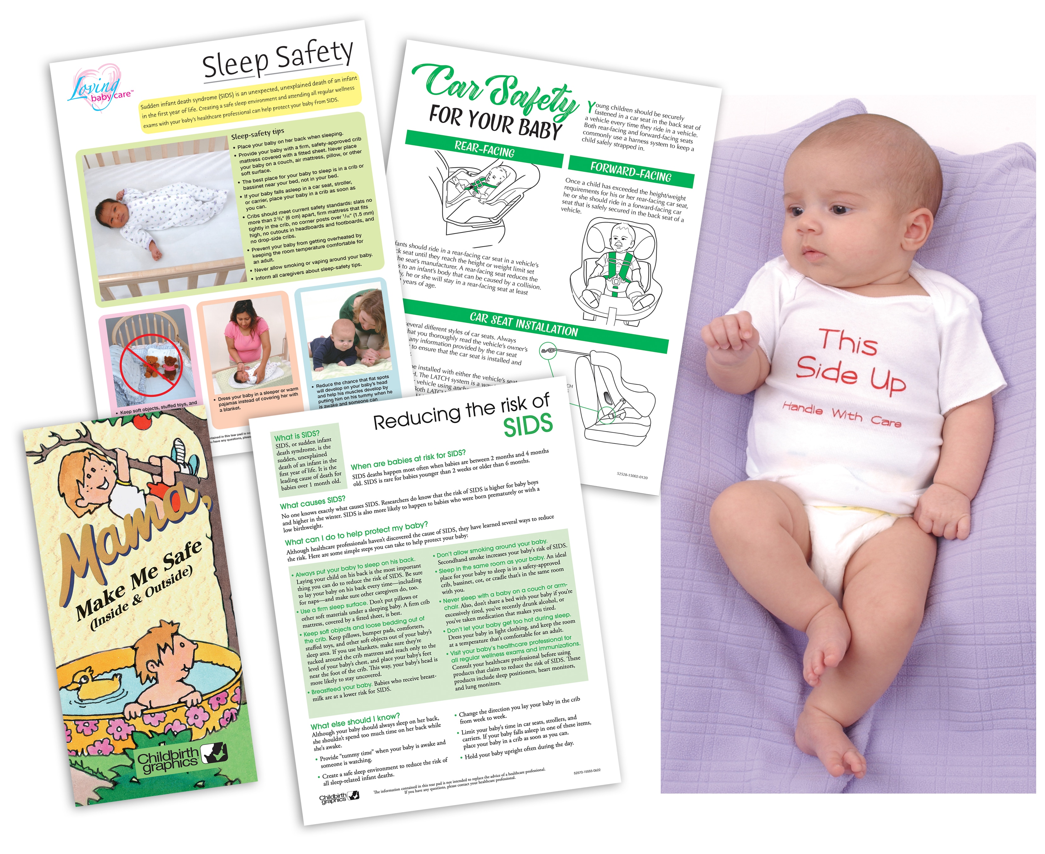 Childbirth Graphics infant safety education materials and models