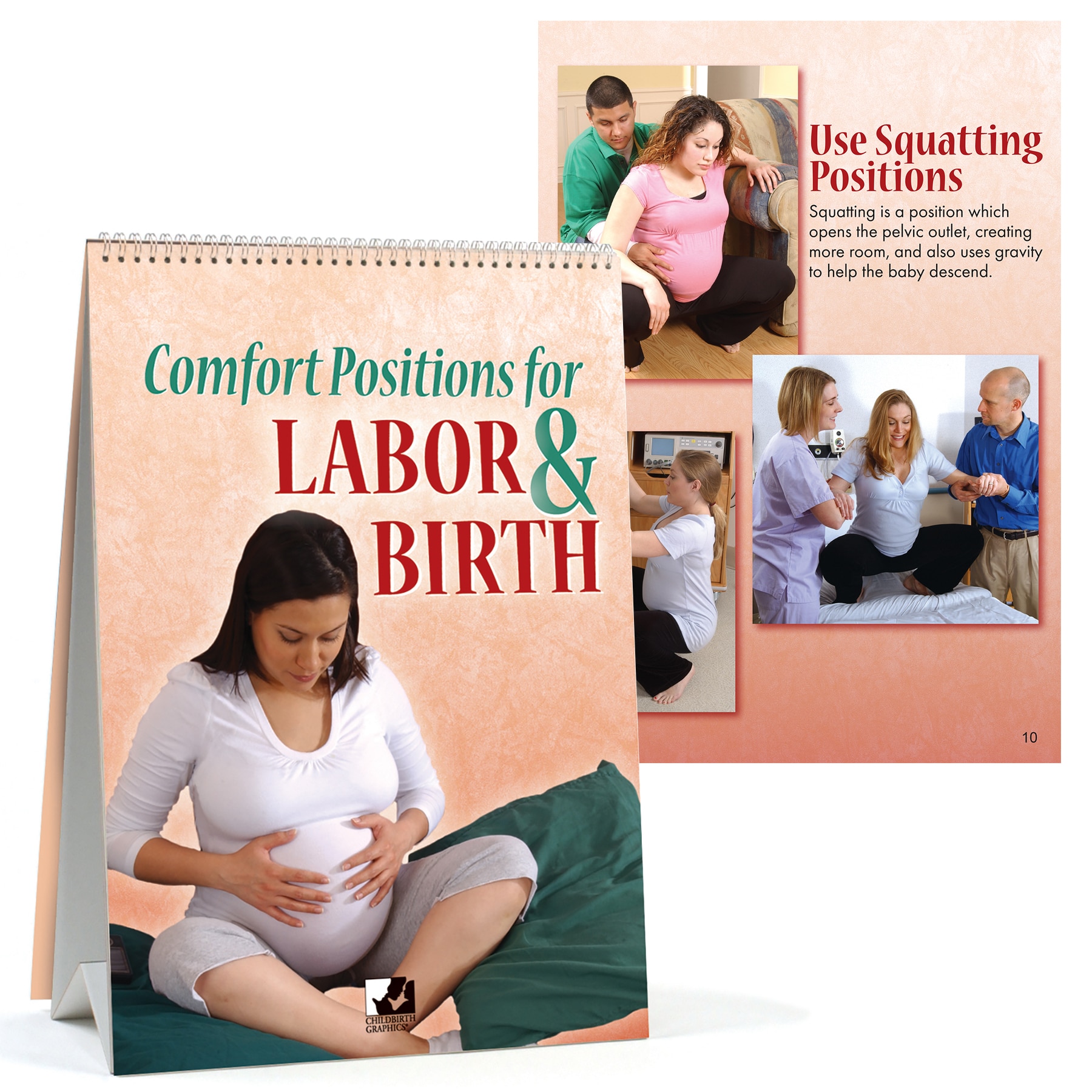 Comfort Positions for Labor and Birth Flip Chart childbirth education from Childbirth Graphics