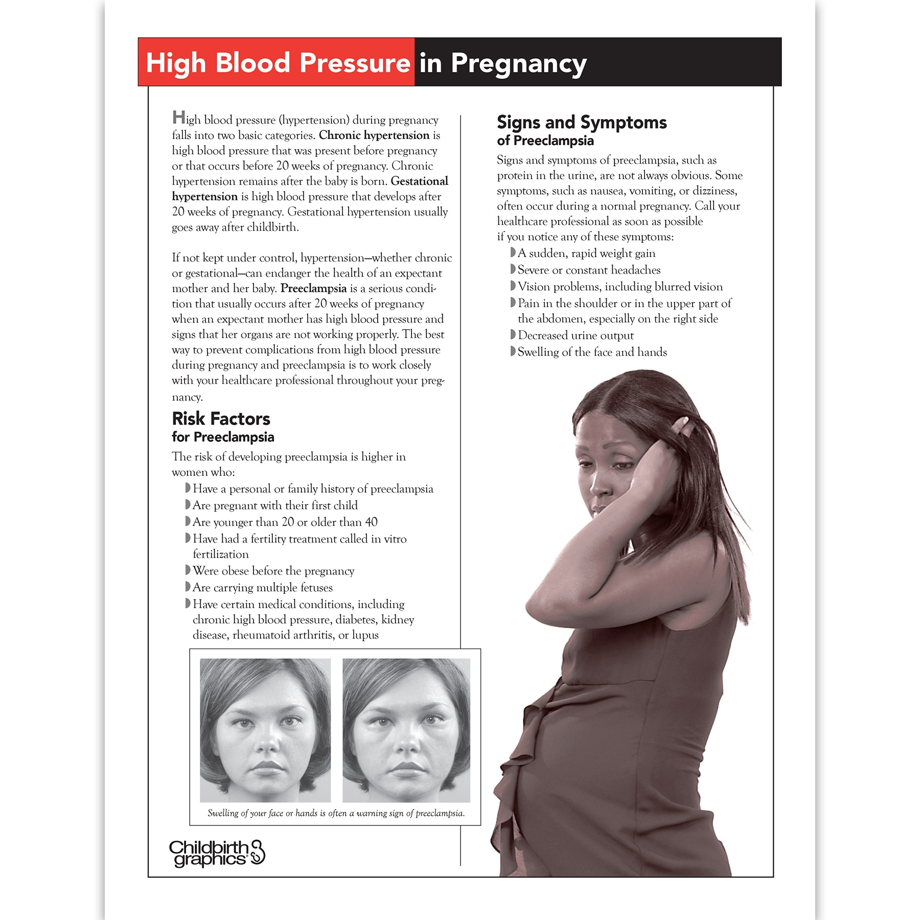 High Blood Pressure in Pregnancy Tear Pad for childbirth education from Childbirth Graphics