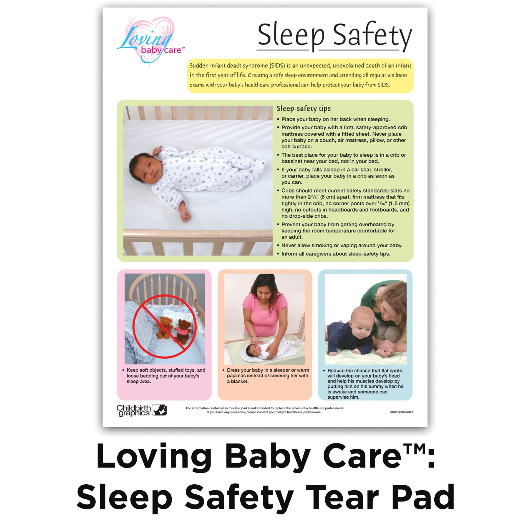 Loving Baby Care: Sleep Safety Tear Pad, Childbirth Graphics, 52622