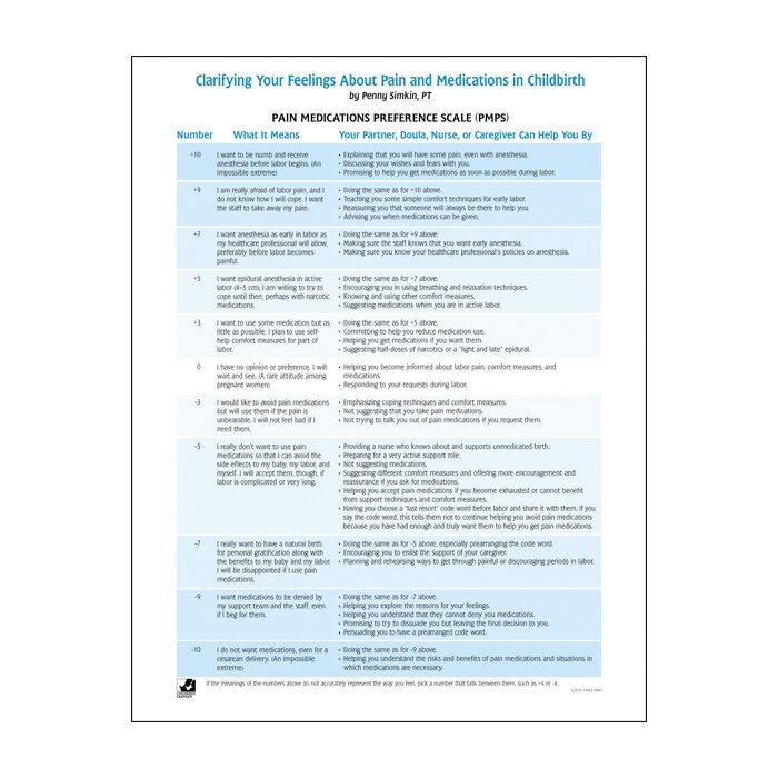 labor and birth pain and medications educational handout