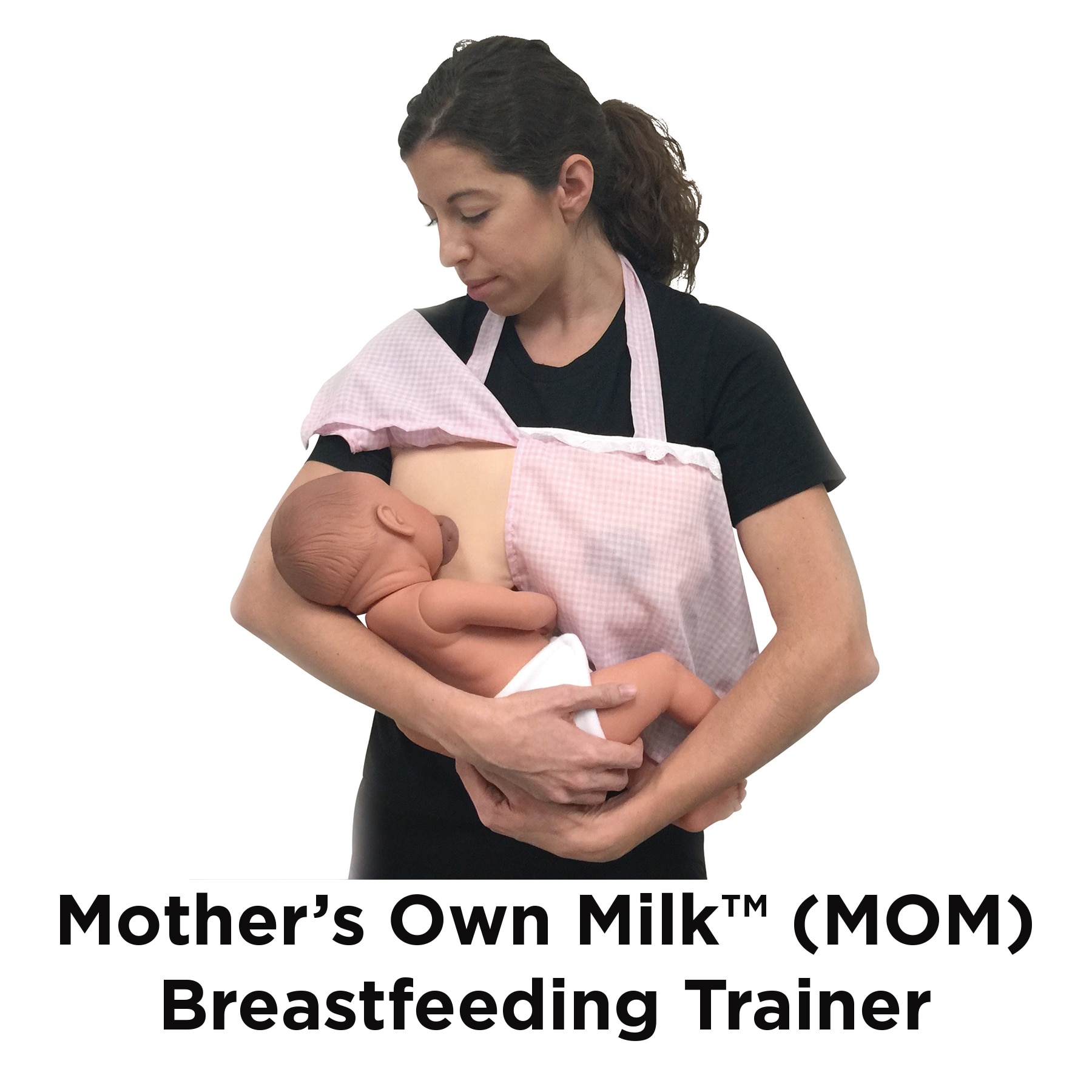 MOM (Mother's Own Milk) Breastfeeding Trainer, woman with lactation education training model, Childbirth Graphics, 79830