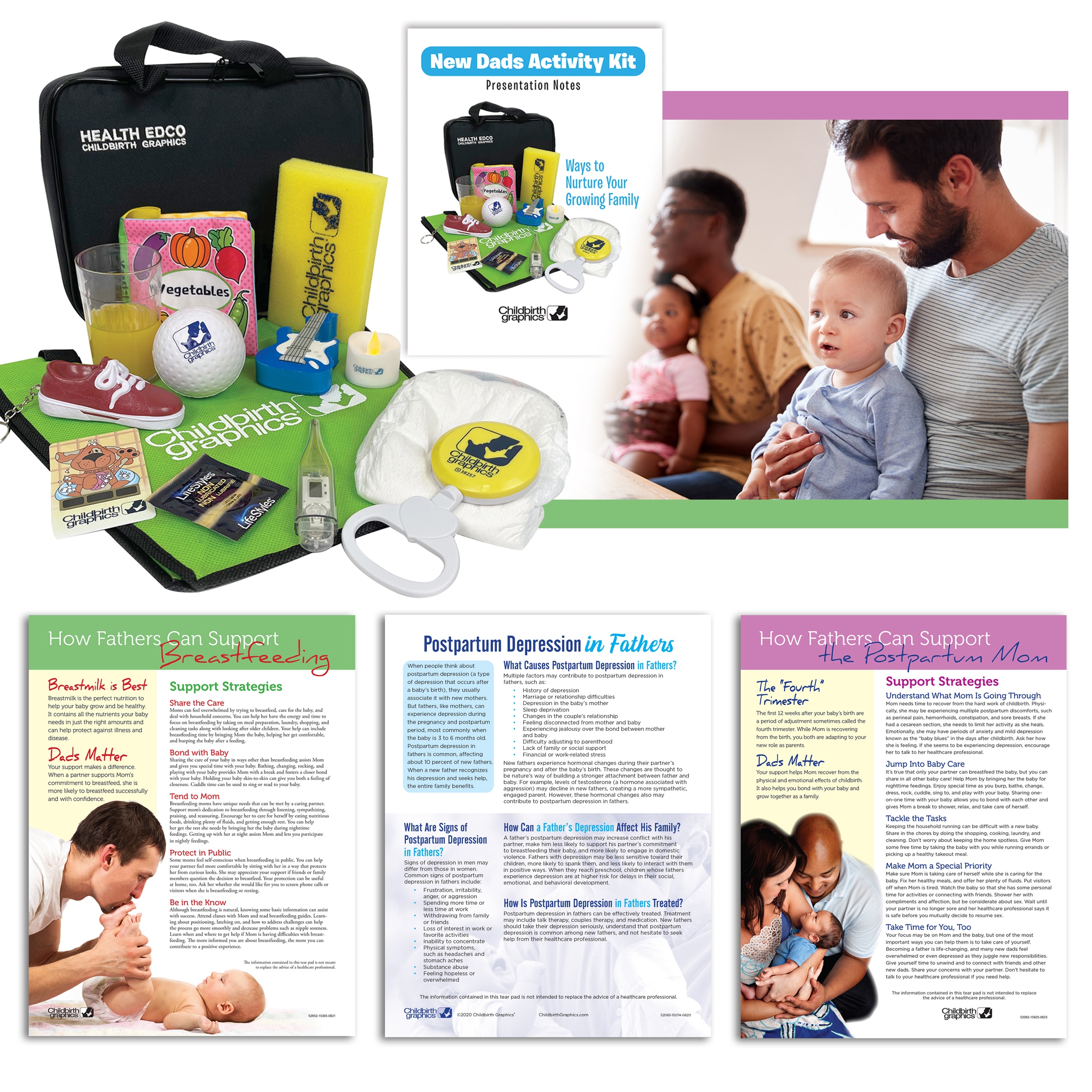 Childbirth Graphics fatherhood education materials and models for a new dads workshop educational seminar
