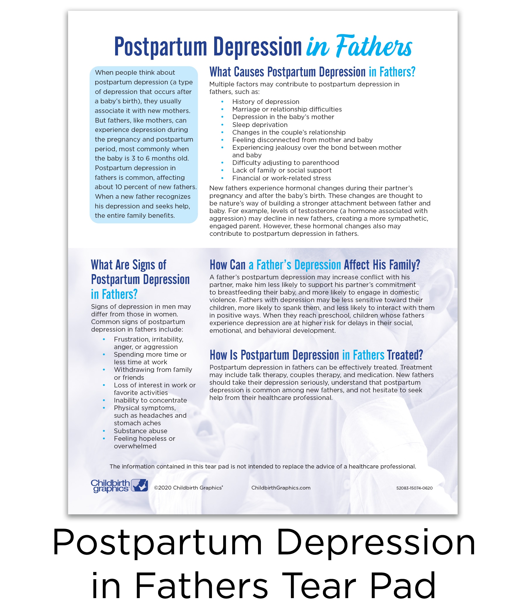 Postpartum Depression in Fathers Tear Pad from Childbirth Graphics, 52083