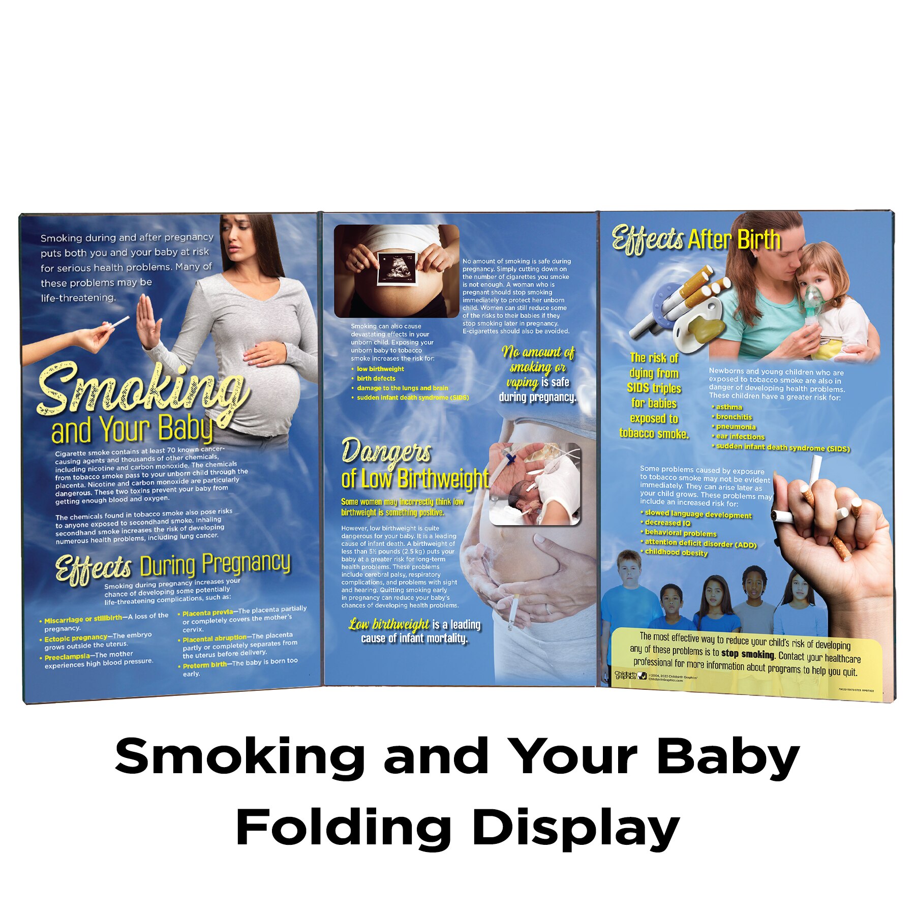 Smoking and Your Baby Folding Display for pregnancy education, Childbirth Graphics, 79022