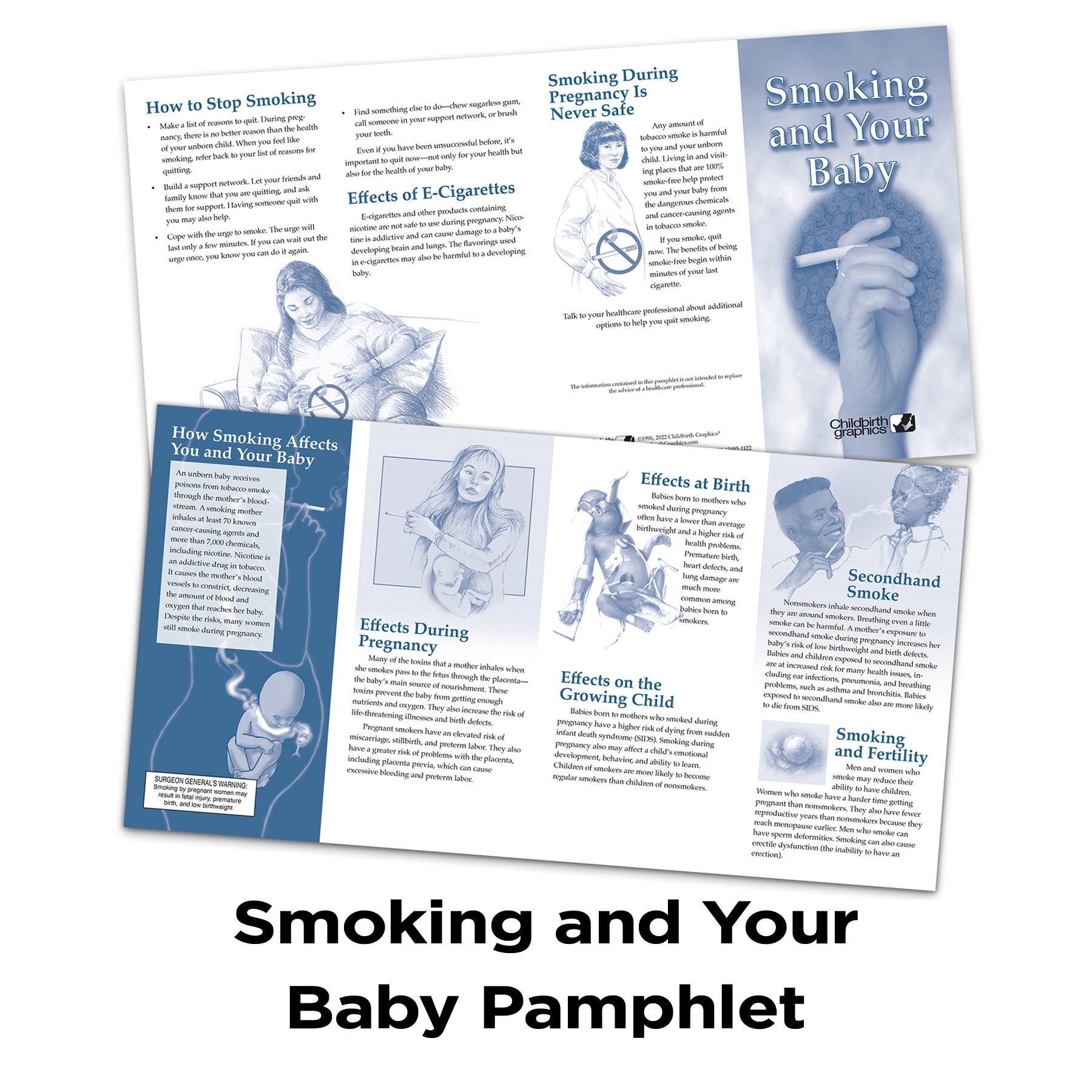 Smoking and Your Baby Pamphlet for pregnancy education from Childbirth Graphics, 38619