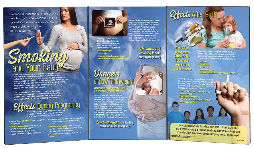 Smoking and Your Baby Folding Display for childbirth education from Childbirth Graphics