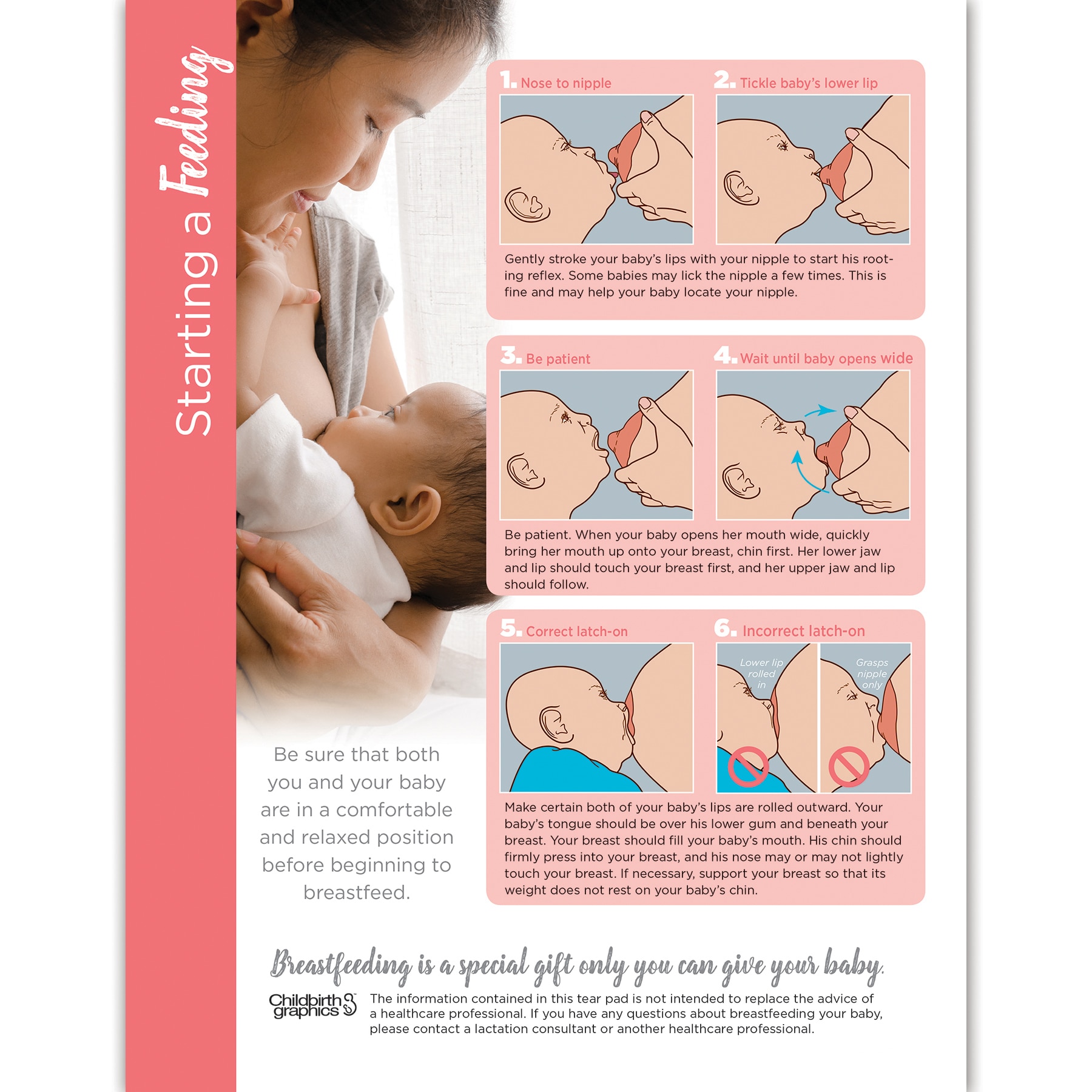 Starting a Feeding Tear Pad for breastfeeding and lactation education from Childbirth Graphics