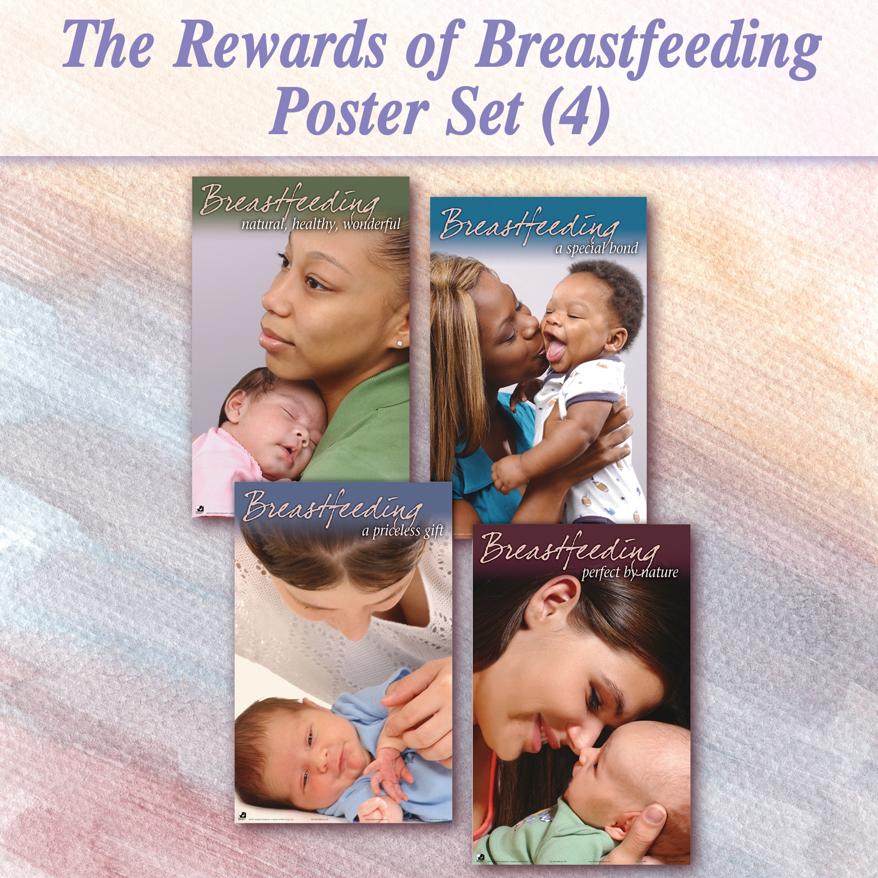 The Rewards of Breastfeeding Poster Set (4), Childbirth Graphics breastfeeding teaching resources, 90502