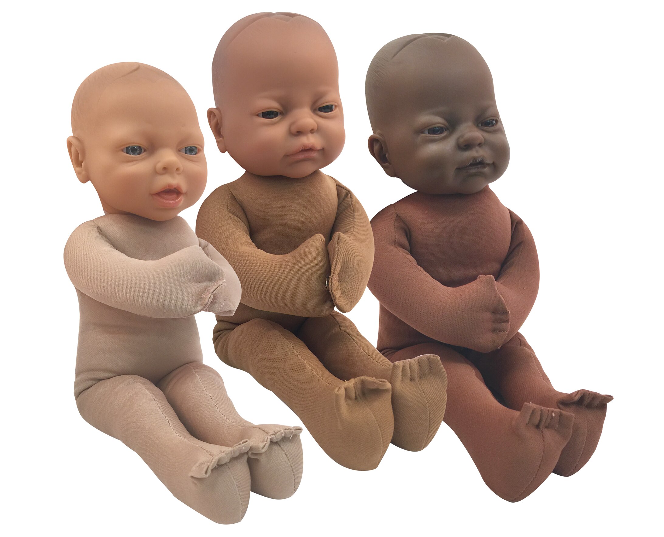 Educational Fetal Models in beige, brown, and dark brown