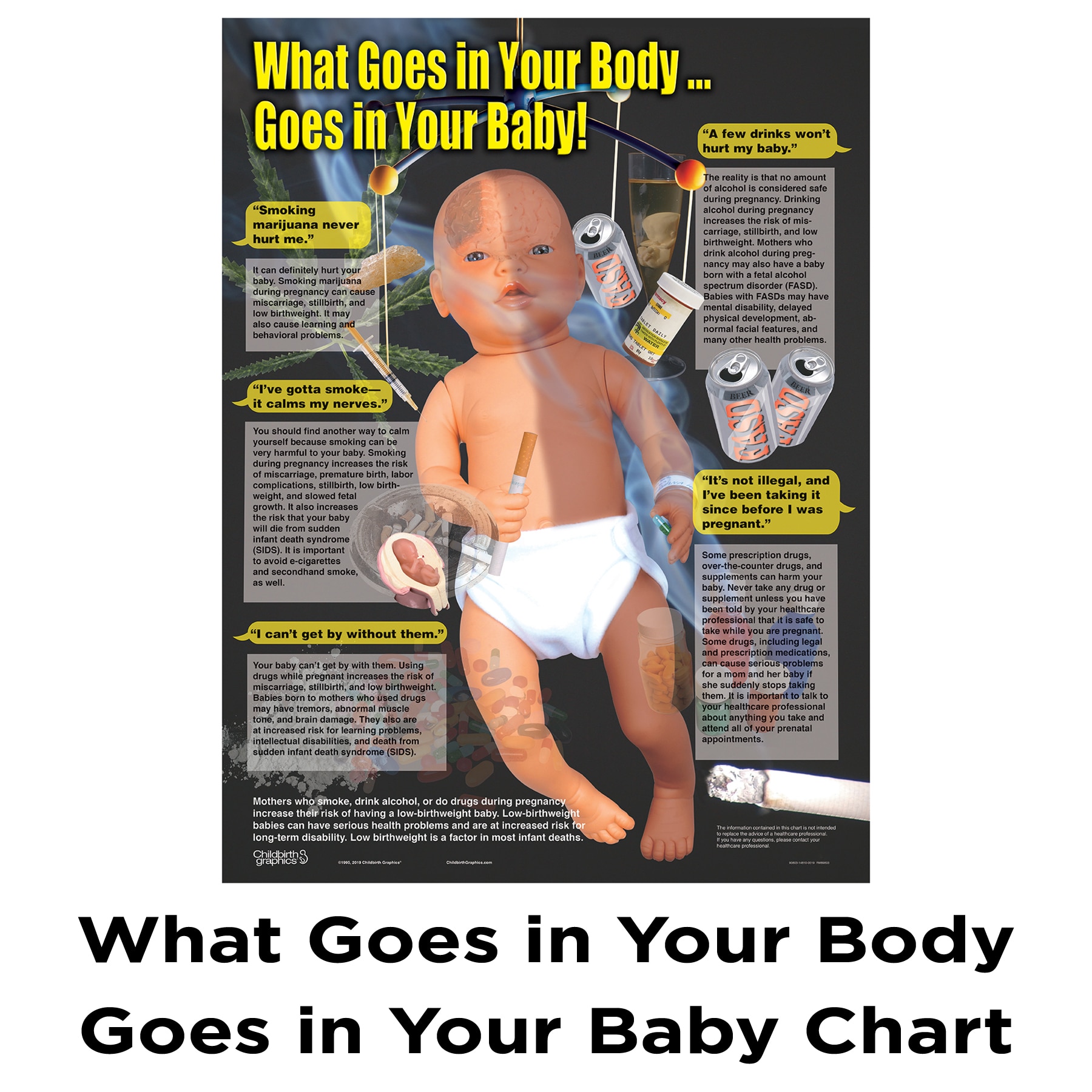 What Goes in Your Body Goes in Your Baby Chart from Childbirth Graphics, 90803