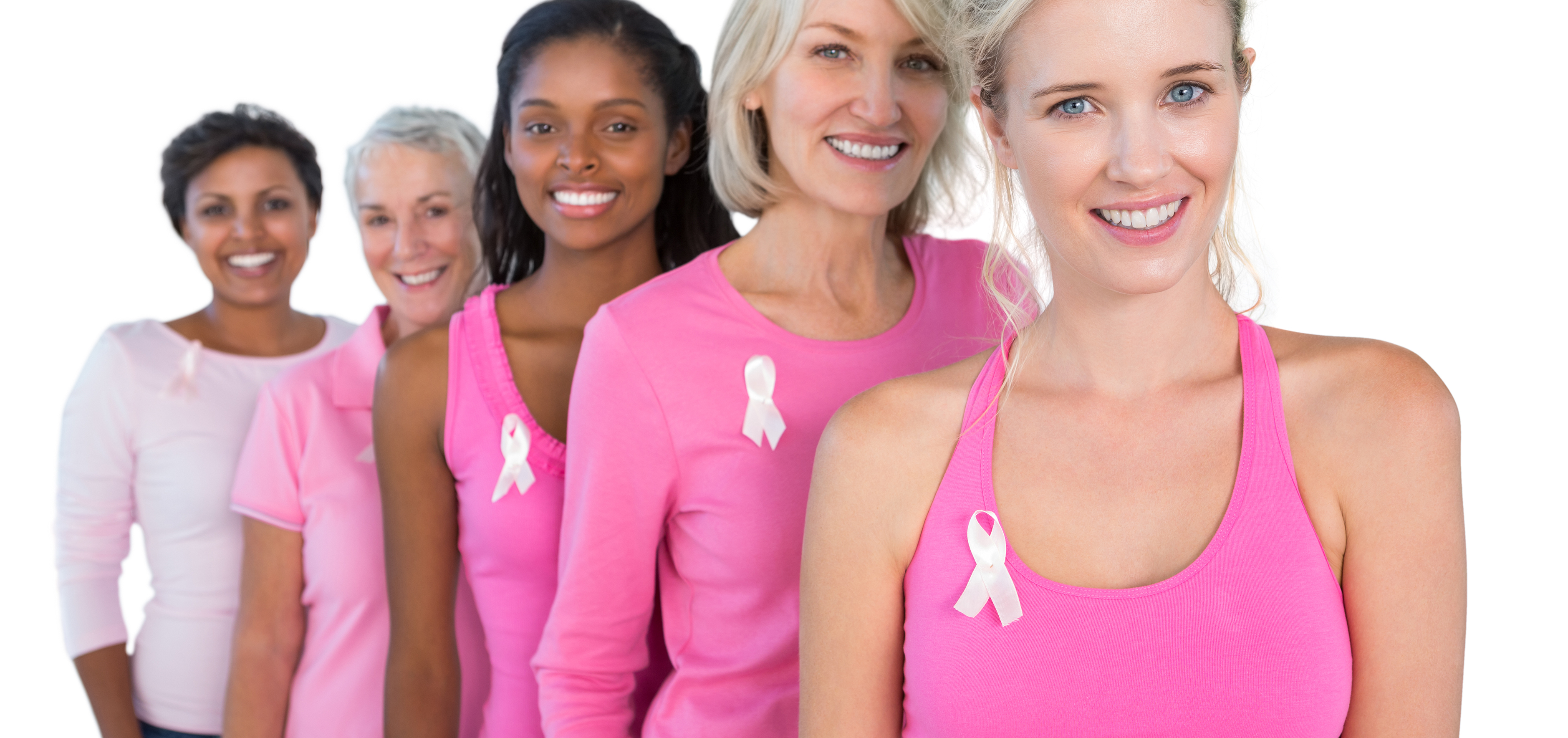 Women promoting breast cancer awareness